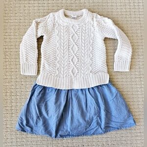 Baby Gap Chunky Cream Cable Knit Sweater Dress